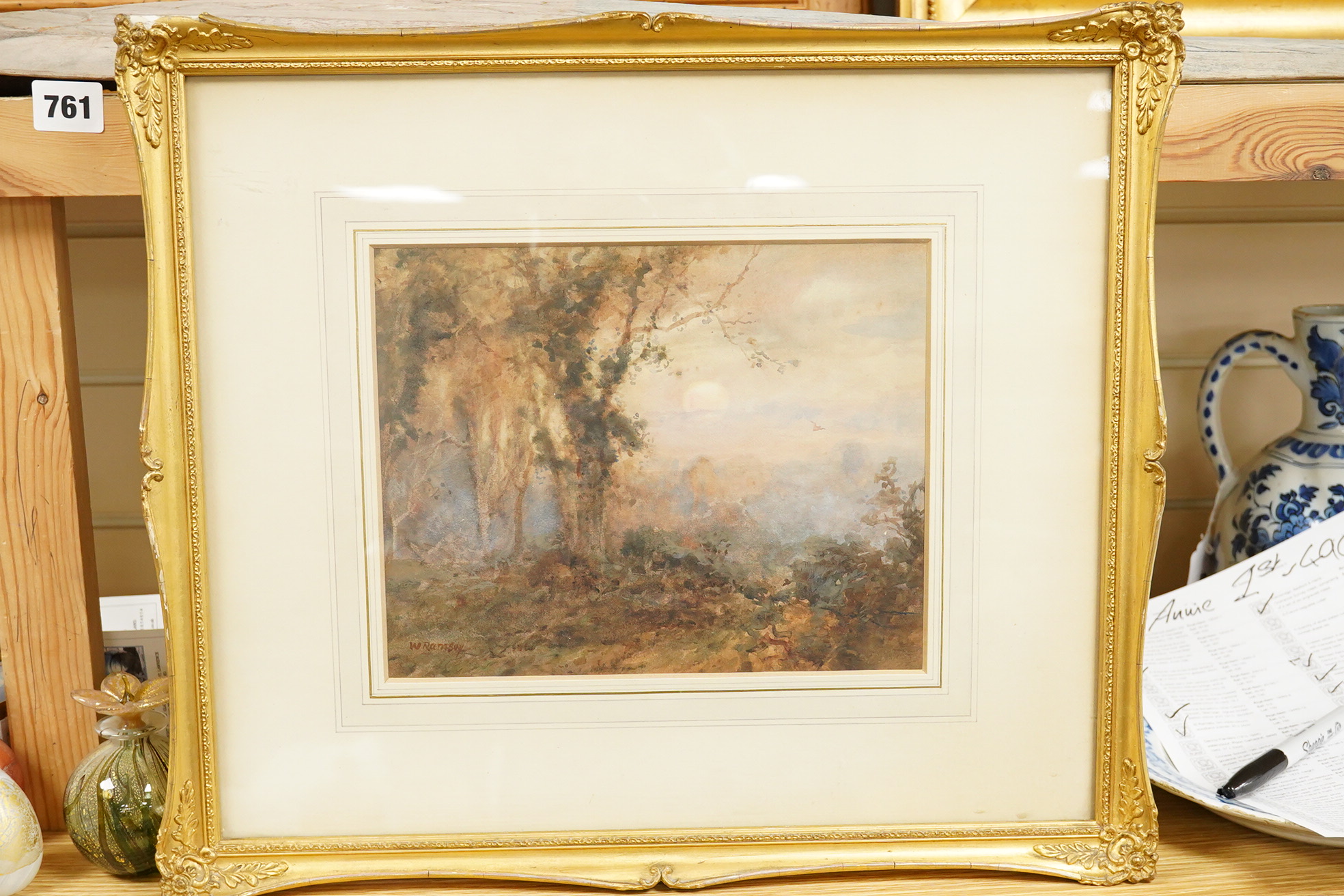 W. Ramsey (19th. C), woodland scenes, each signed, two watercolours, 25 x 34cm
